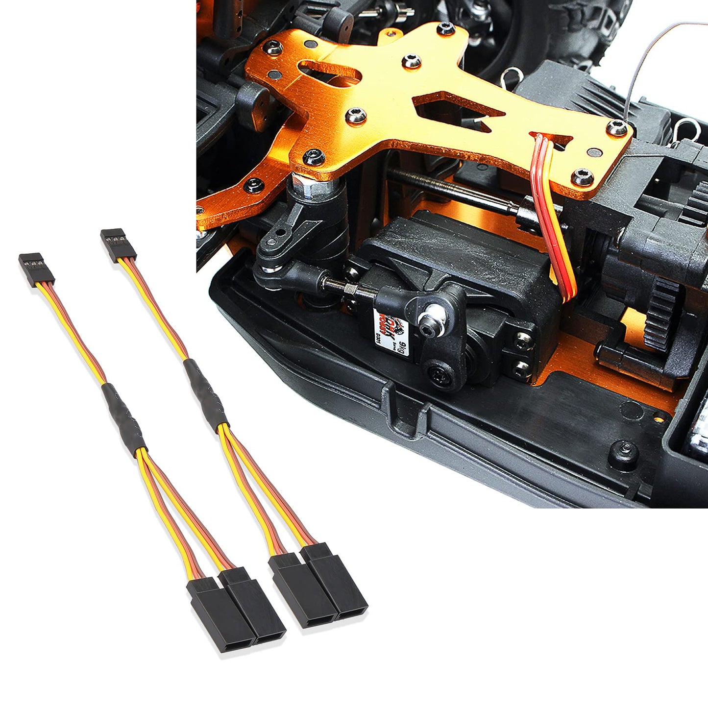 Rowiz 15cm RC Servo 1 to 2 Y Cables Male to Female Extension Lead Wire Cable for KK MWC Eagle Control Board Pack of 5 Set
