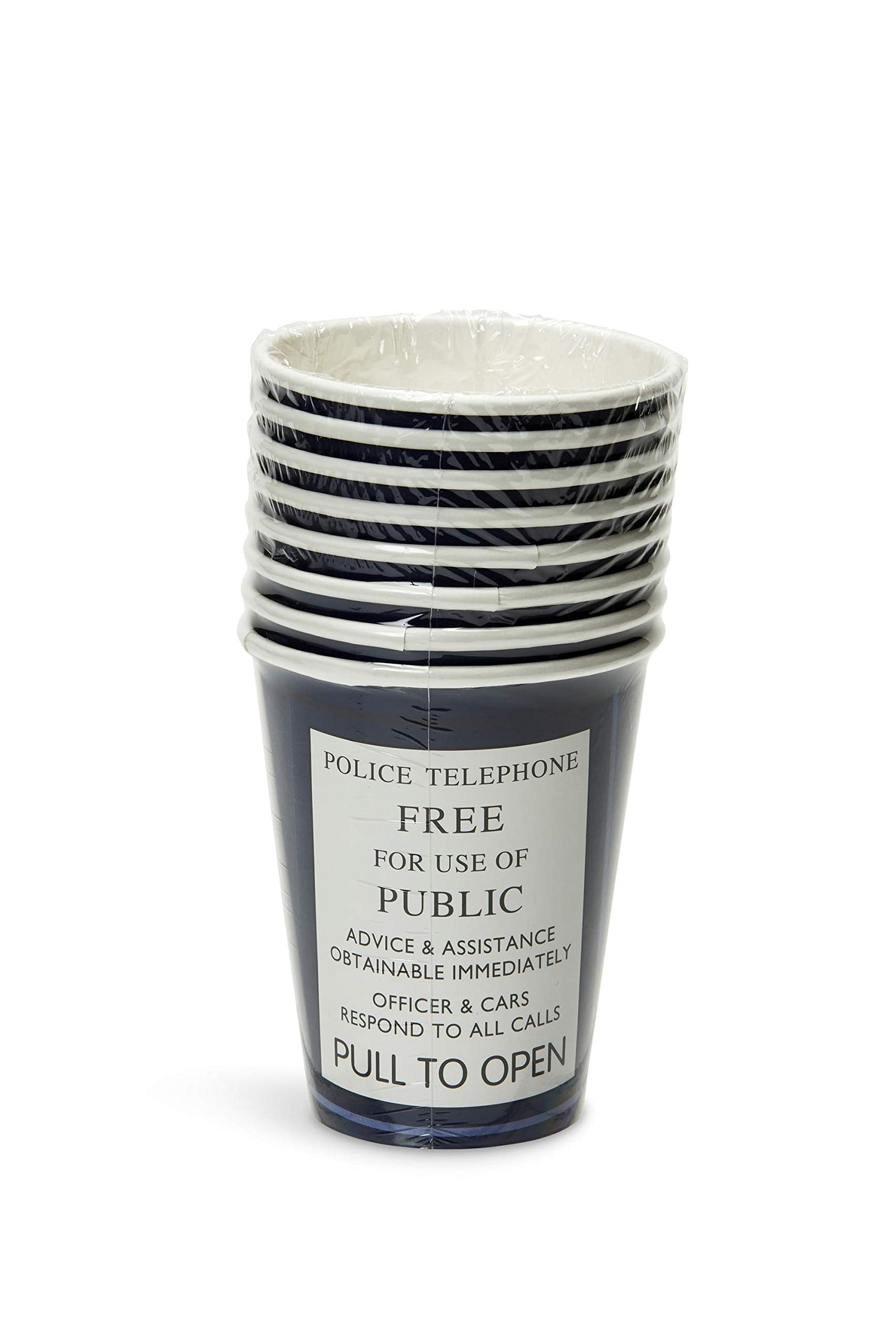 Doctor Who TARDIS Party Cups - 8-Piece 9oz Paper Cup Set - Tardis Police Call Box Door - Themed Tableware Party Decorations - Sp