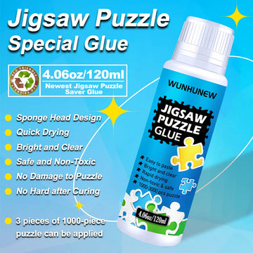 Newest Jigsaw Puzzle Glue Clear With Sponge Head Applicator, Puzzle Saver Frame For 3000/4000/5000 Pieces Puzzle Of Paper & Wood