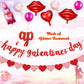 Sumind Happy Galentines Day Decorations Happy Galentines Day Banner Pink Red Heart Banners and Red Lips Lipstick Heart Balloon