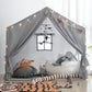 Kids Play Tent With Mat, Razee Large Playhouse Tent Indoor, Play House Kids Tent Castle Tent For Girls Boys, Play Cottage (Grey)
