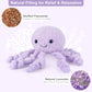 Suzzipals Microwavable & Coolable Octopus Plush, Lavender Octopus Stuffed Animals, Microwave Heating Pad Plushies For Soothing &