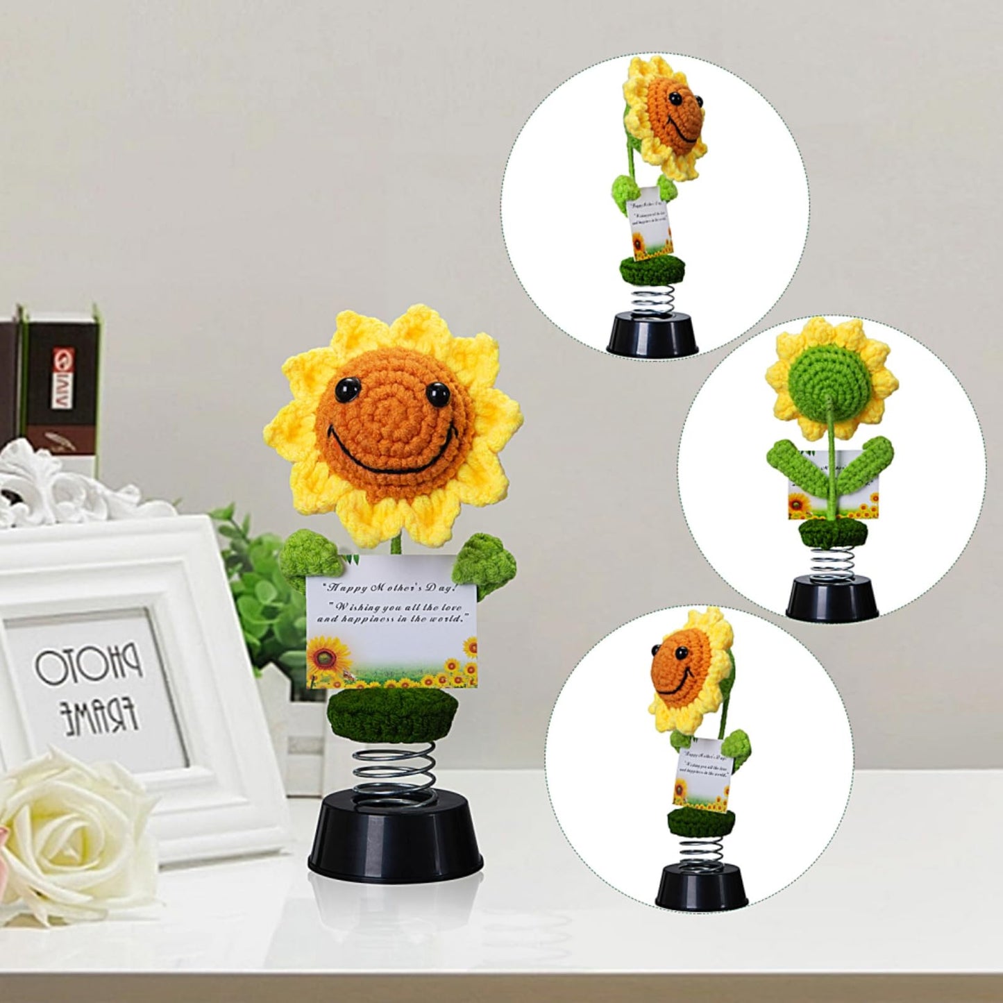 Levvohd Handmade Emotional Support Sunflower Gifts For Women, With Positive Affirmations Cards College Student Inspirational Gif