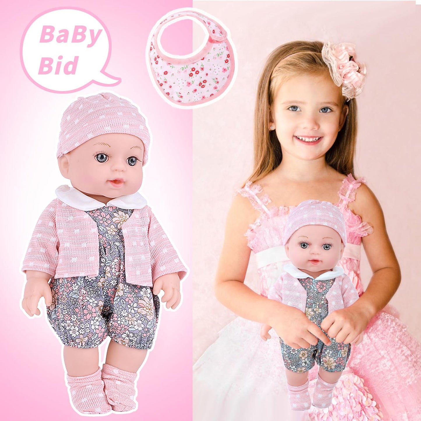 Uzidbto Realistic Baby Doll Set In Gift Box - 12 Inch Newborn Alive Baby Doll With Accessories And Clothes With Pacifier Feeding