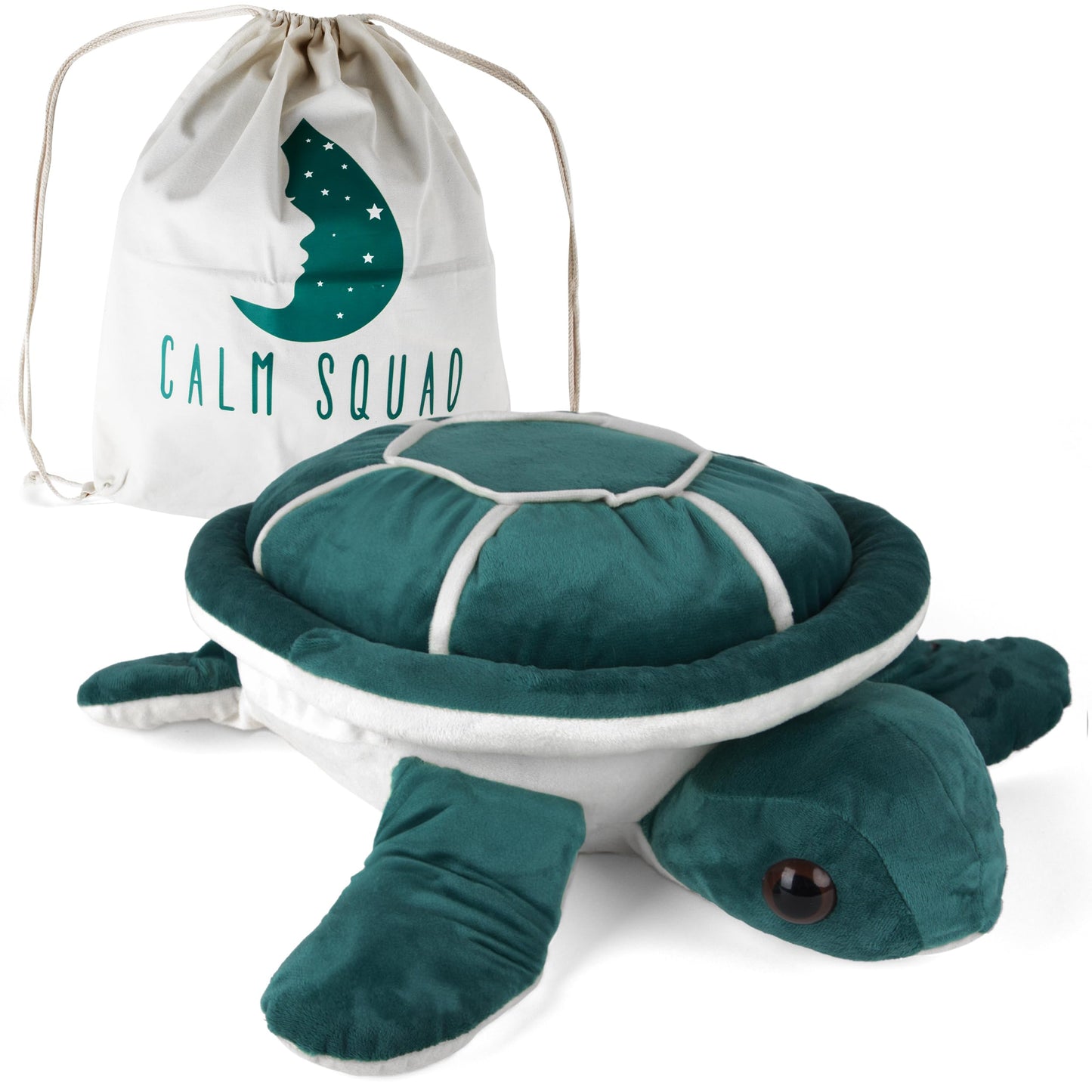 Calm Squad 4.5 Lbs Lou The Turtle Weighted Stuffed Animal - Warm Weighted Plush Animals - Huggable Comfort Turtle Stuffed Animal