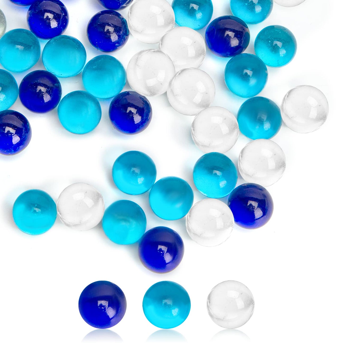 Futureplusx Marbles Bulk, 75 Pcs Glass Marbles Blue Marbles Set Ocean Theme For Kids Marble Run Games Fillers Aquarium Pebbles