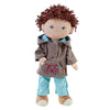 HABA Lian 12" Soft Boy Doll, Brown Hair, Blue Eyes, Embroidered Face, Machine Washable, Polyester