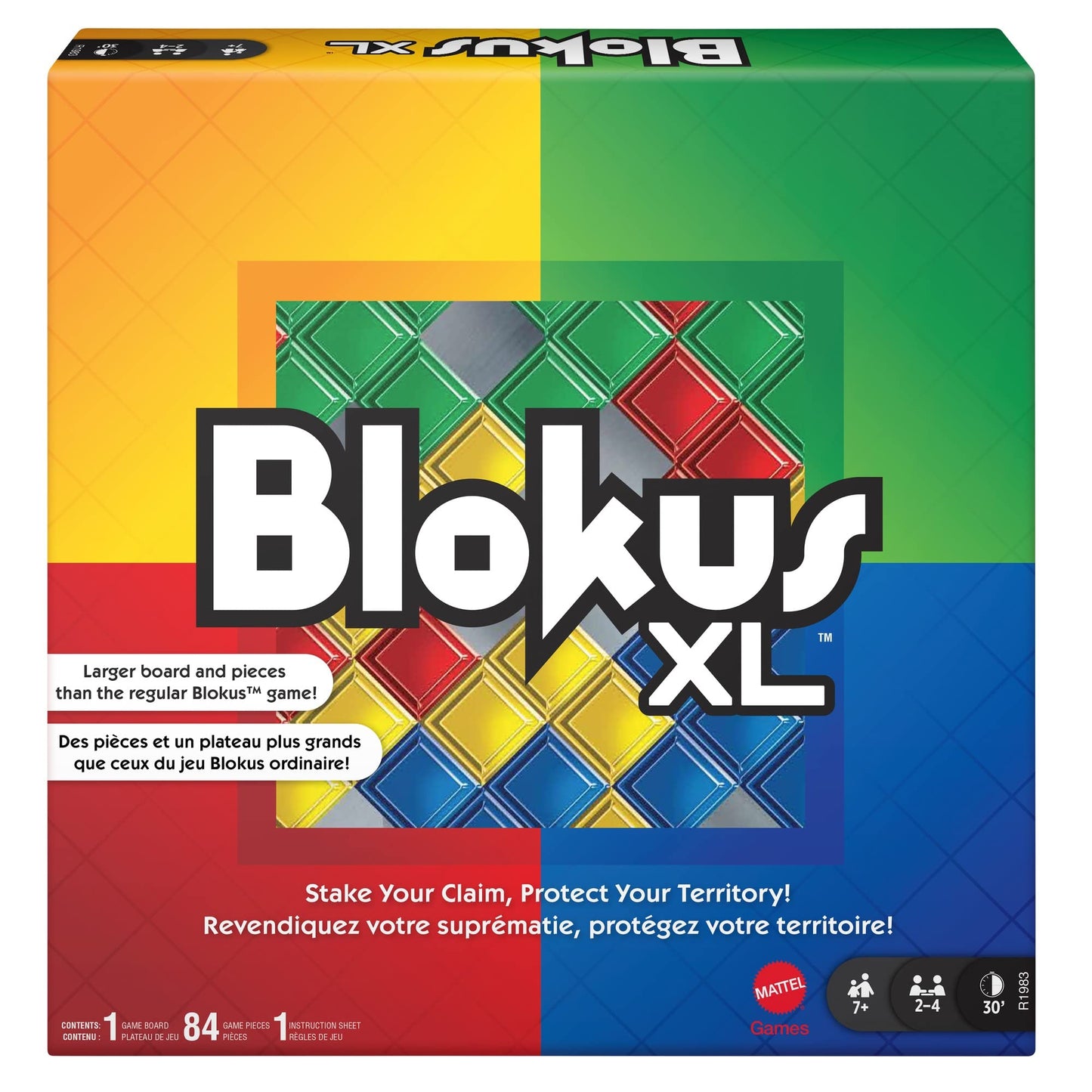 Mattel Games Blokus XL Board Games for Family Night  Brain Games for 2 to 4 Players  Oversized Board and Pieces (Amazon Exclusive)-New