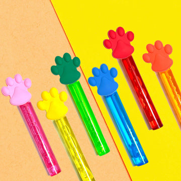 Uoyoi Paw Party Favors,24Pcs Paw Print Bubble Wands For Kids,Cute Bubble Wand For Pet Dog Puppy Cat Birthday Party Supplies,Clas