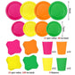 Whaline 244Pcs Neon Tableware Set Serves 48 Bright Color Disposable Dinnerware 48 9 Plates 48 7 Plate 48 9oz Cups 100 Napkins fo