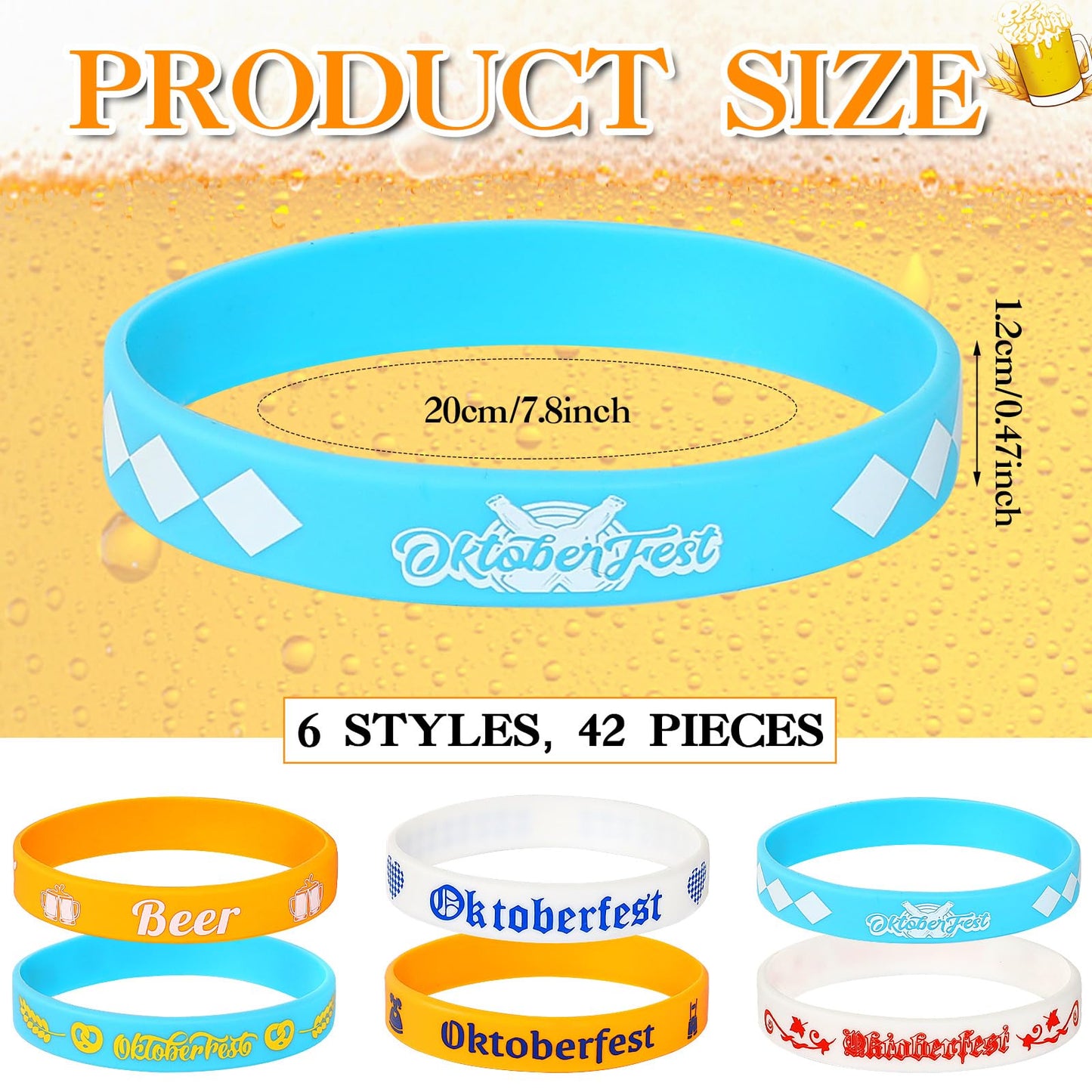 Junebrushs 42Pcs St. Patrick'S Day Silicone Bracelets, Green Shamrock Rubber Wristbands For Kids Adults St.Patrick'S Day Party Ireland, Spring Party Favors Holiday Decorations Gift (6 Designs)