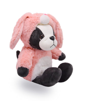 Yonlit Adorable Frenchie Stuffed Animal Dressed In A Pink Bunny Outfit, Super Cute And Soft Plush Bulldog Puppy Bunny For Easter