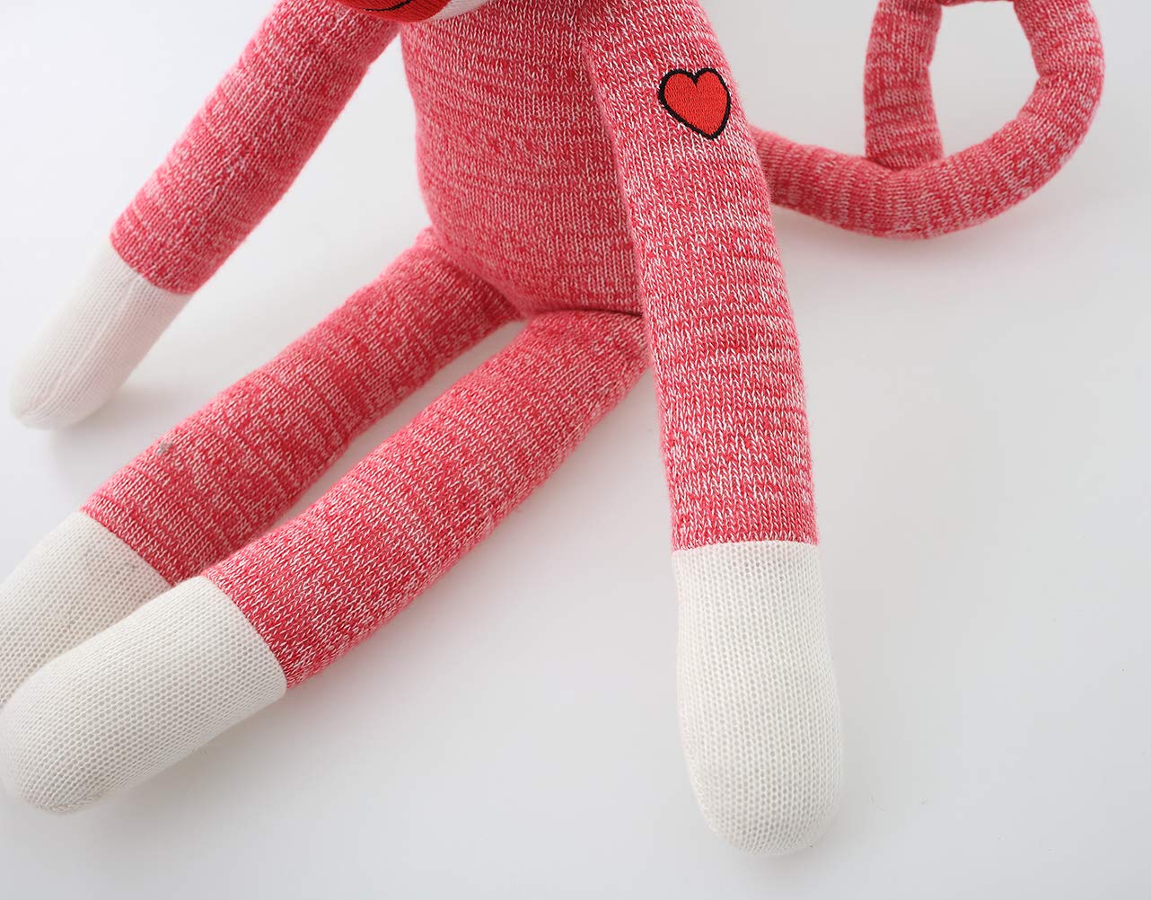 Plushland 20 Pink Sock Monkey - Soft Plush Knitted Stuffed Animal Toy for Kids, Babies, Teens - Perfect Gift for Birthdays & Mother's Day