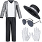 Dance Star Costume For Kids 80S 90S Pop Stage Cosplay Party Halloween Role Play 11-12 Years White Black
