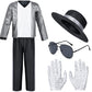Dance Star Costume For Kids 80S 90S Pop Stage Cosplay Party Halloween Role Play 8-10 Years White Black