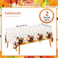 Thanksgiving Turkey Party Supplies - 2 Pack Disposable Plastic Tablecloth, 54   x108    Table Cover Ideal for Autumn and Thanksg