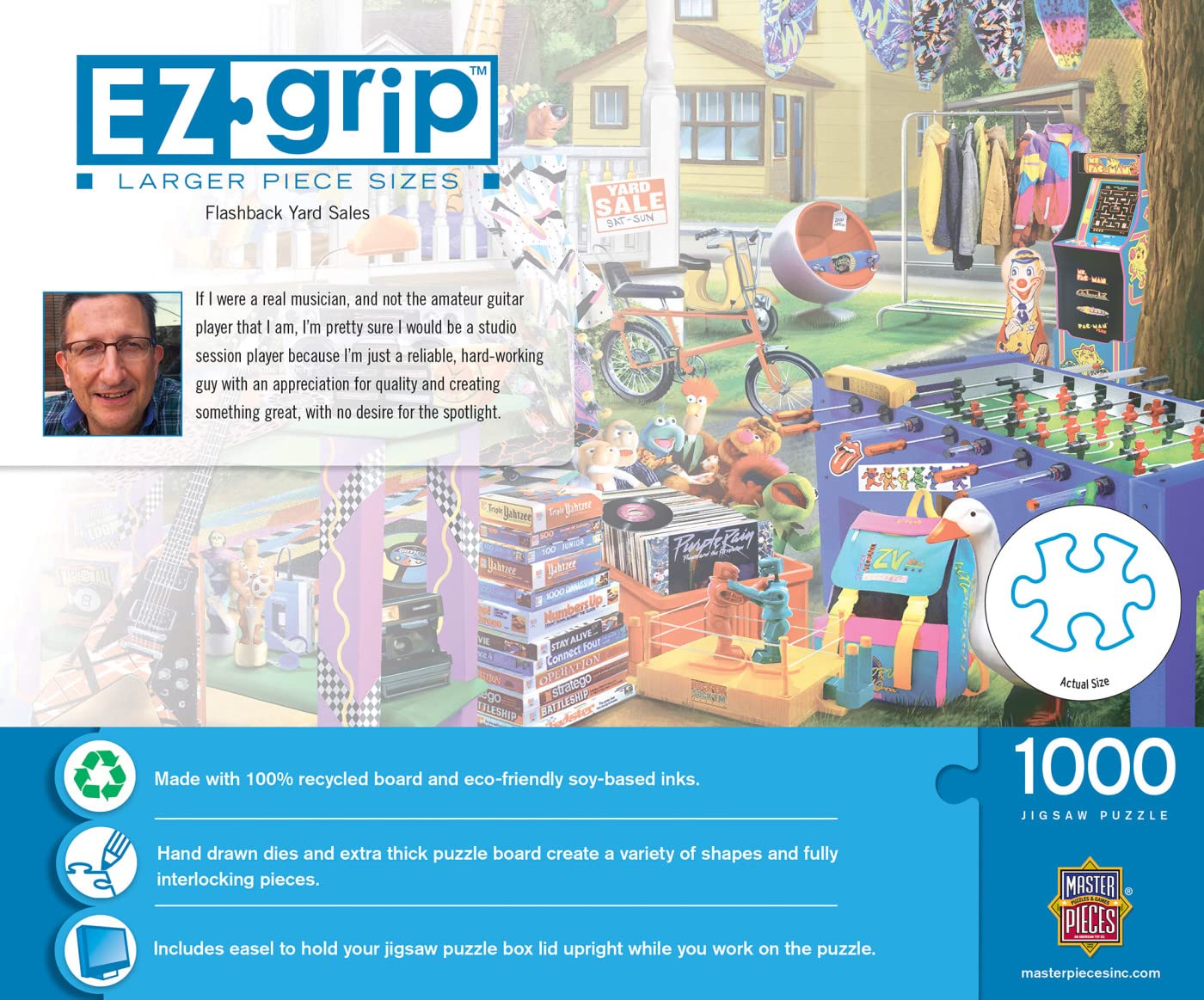 MasterPieces 1000 Piece EZ Grip Jigsaw Puzzle - Flashback Yard Sales, 34"x23.5", Team Color, Model 72248
