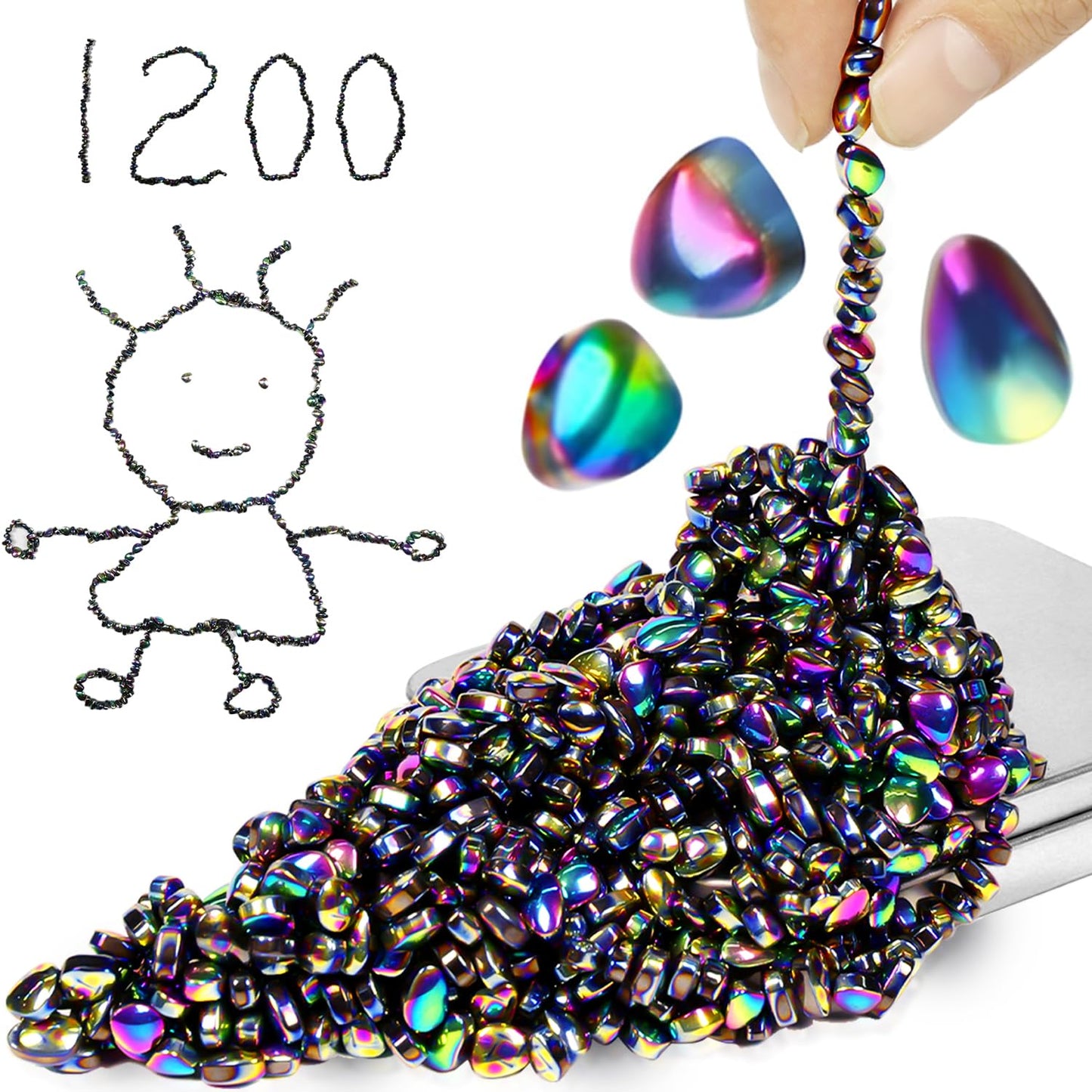 Caturledas 1200 Pcs Ferrite Putty Stones, Fidget Toys Rocks For Office Stress Anxiety Relief, Executive Desk Toys For Men Women