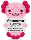 Weming Grandma Gift From Granddaughter, Mini Handmade Crochet Axolotl Gift For Mother 'S Day & Birthday, I Love You Sentimental