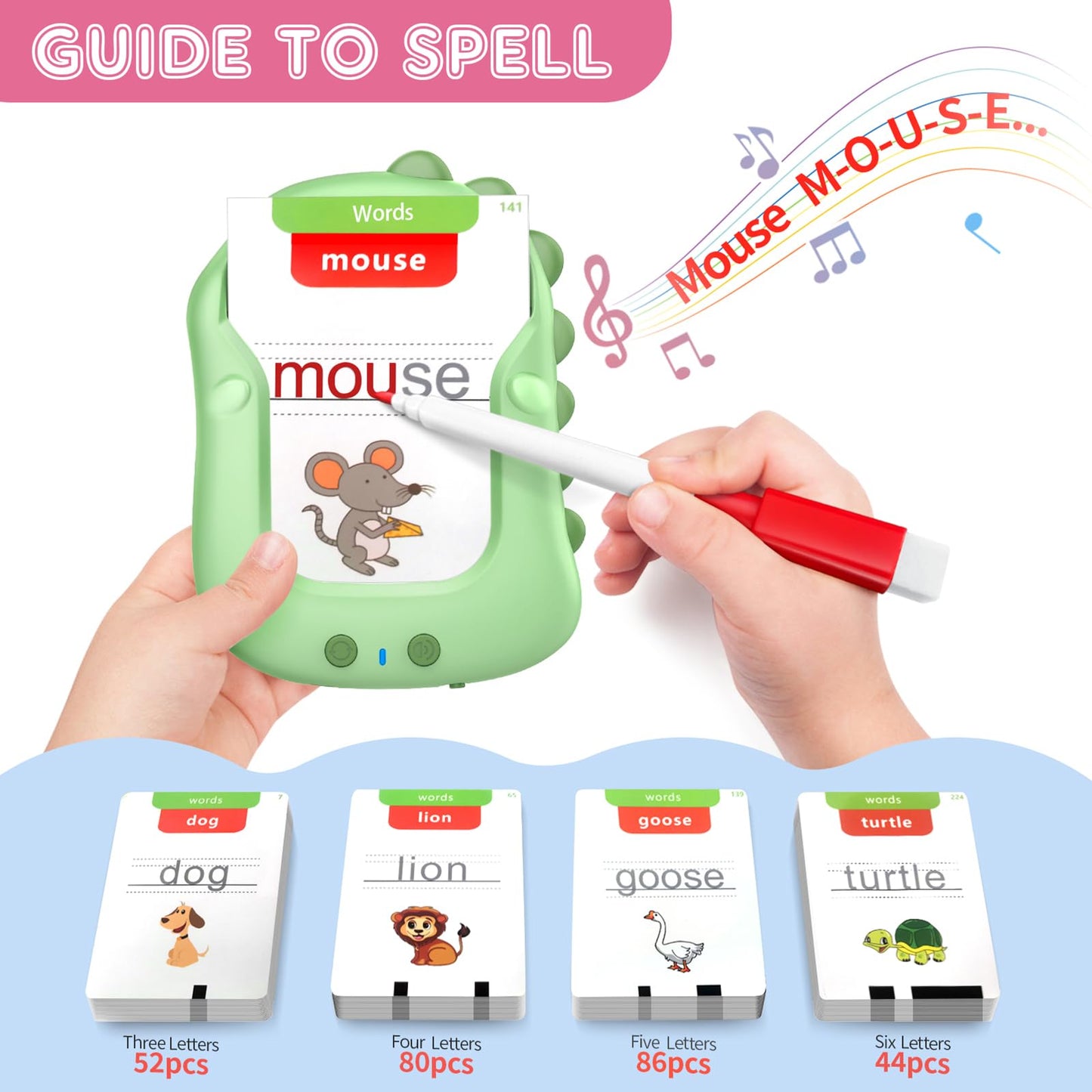 Preschool Learning Activities Toddler Toys Reusable Writing Drawing Talking Flash Cards Phonics Education Card Pocket Speech Therapy Toys For Boys And Girls, Xmas/Birthday Gift