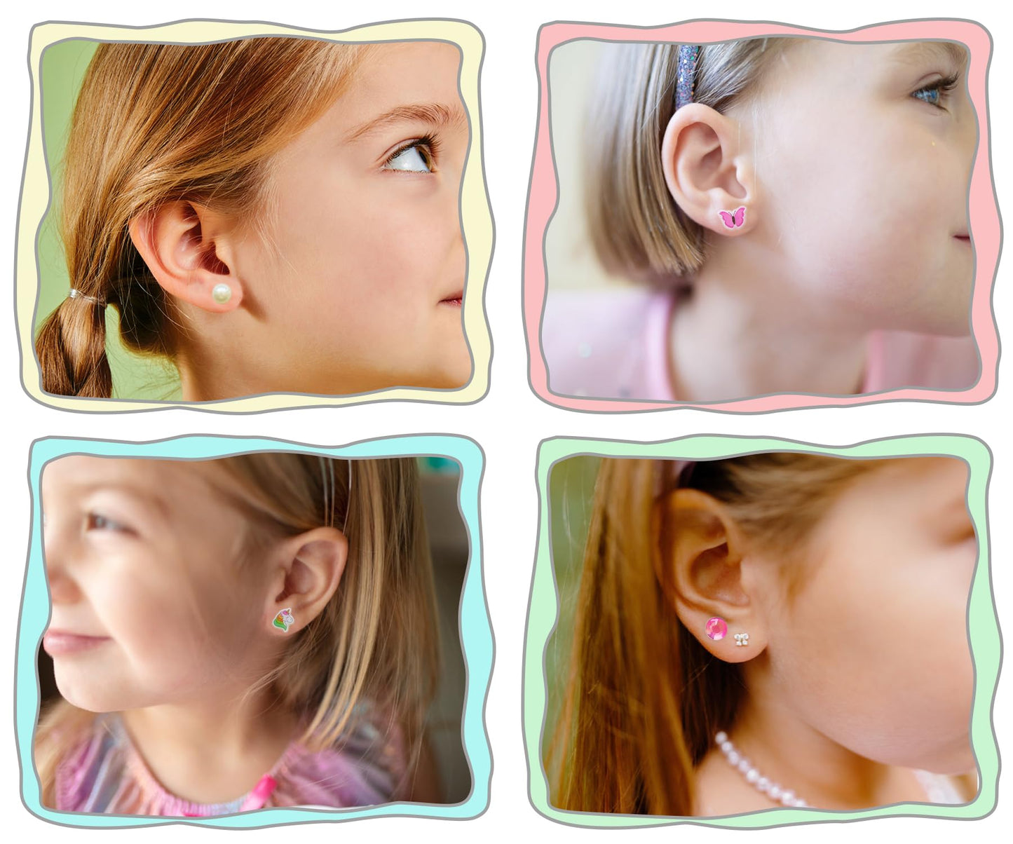 Koutey Stick On Earrings - 3D Unicorn Glitter Stickers, Small, Multicolor, Self-Adhesive Craft Gems