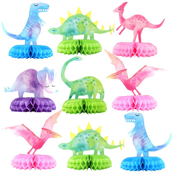 Hapibidesign Dinosaur Baby Shower Table Centerpieces - Dinosaur Party Decorations - 12 Pcs Dino Party Honeycomb Centerpieces For
