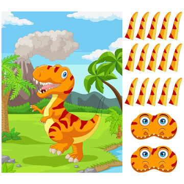 Astaron Pin The Tail On The Dinosaur Party Game With 30 Tails For Dinosaur Birthday Party Supplies Pin Game, Boys Party Dinosaur Favors Decorations For Christmas