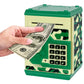 Renvdsa Cartoon Electronic Atm Password Piggy Bank Cash Coin Can Auto Scroll Paper Money Saving Box Gift For Kids (Green Camouflage)