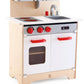 Hape Gourmet Kitchen Toy Fully Equipped Wooden Pretend Play Kitchen Set with Sink  Stove  Baking Oven  Cabinet  Turnable Knobs & Spice Shelf  White