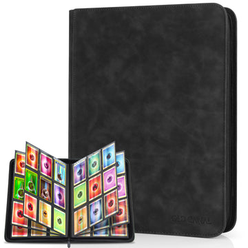 Old Canal Trading Card Binder  9 Pocket Card Album Folder Hold Up to 540 Cards  enhanced and Durable Zipper Binder  Cards Holder Album for MTG  TCG  Baseball Cards  Football Cards  Game Cards (Black)