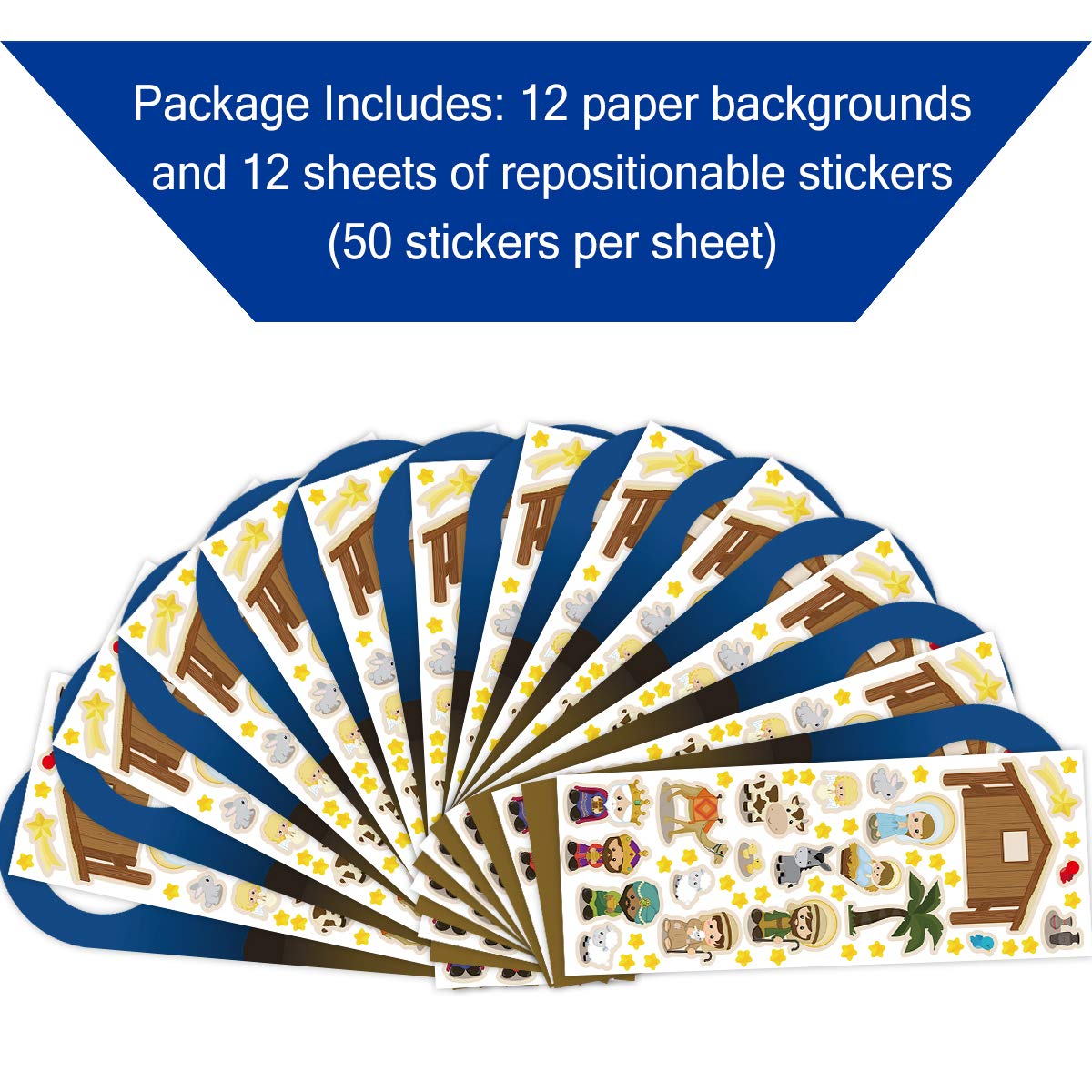 Ceiba Tree Nativity Stickers Make A Nativity Scene Sticker Door Nob Hangers For Vbs Classroom Craft Kit Christmas Ornament Holid