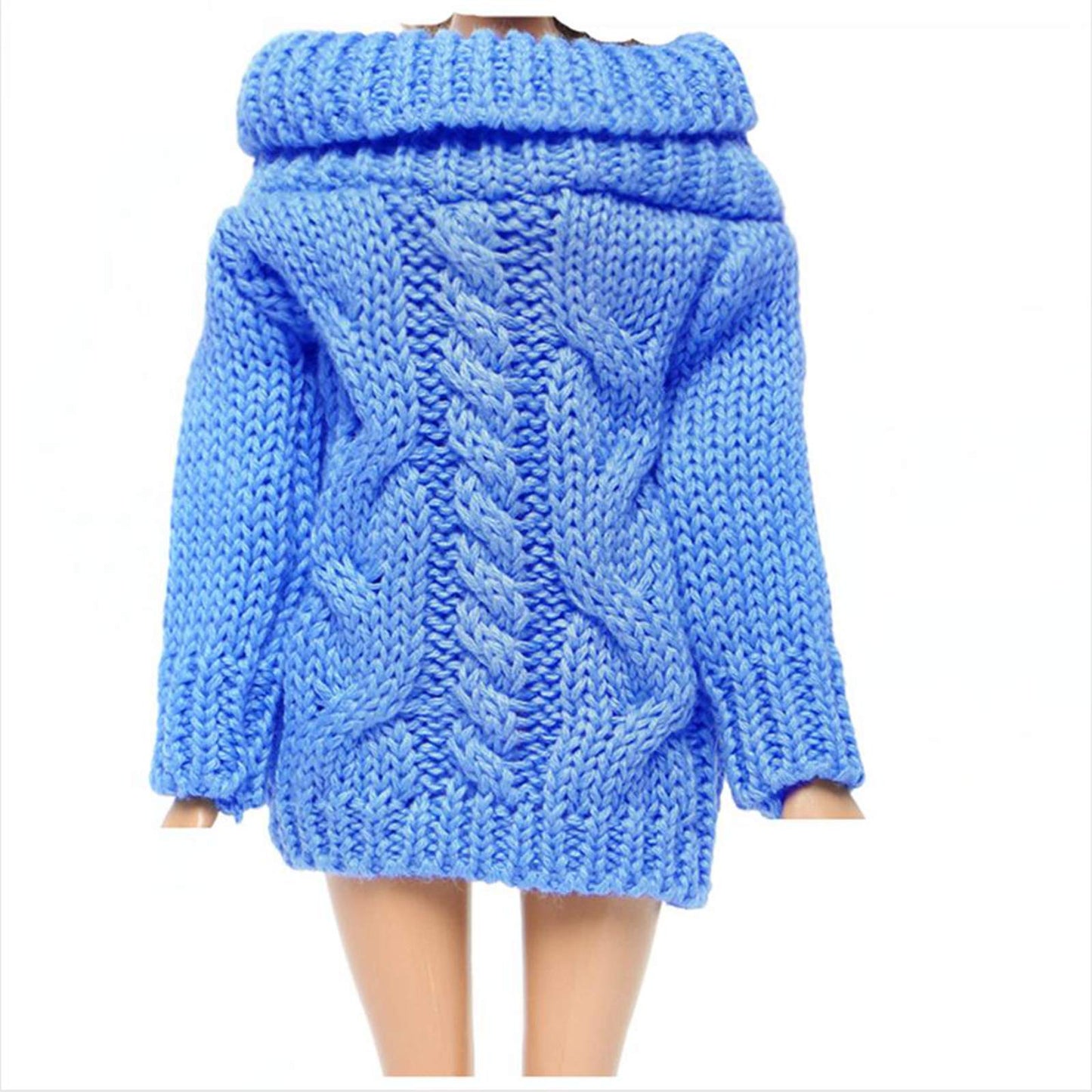 Bjdbus Blue Winter Turtleneck Sweater Clothes For 11.5 Inch Girl Doll Accessories