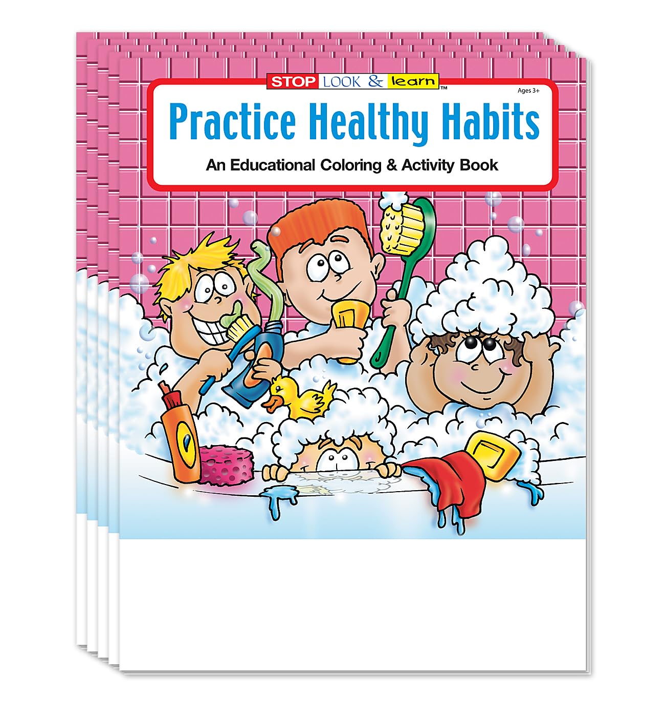 ZOCO - Practice Healthy Habits Coloring Books for Kids (50 Bulk Pack, Without Crayons) - Hygiene, Exercise & Nutrition Activitie