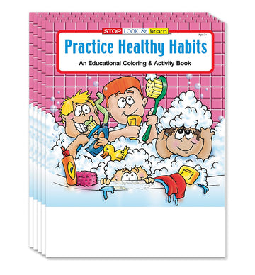 ZOCO - Practice Healthy Habits Coloring Books for Kids (50 Bulk Pack, Without Crayons) - Hygiene, Exercise & Nutrition Activitie