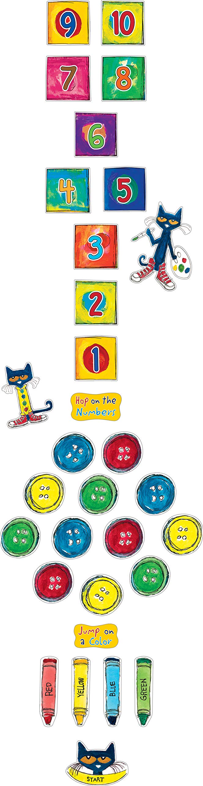 Pete the Cat Numbers and Colors Sensory Path