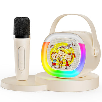 Hwwr Kids Karaoke Machine, Portable Bluetooth Speaker With Wireless Microphone, Christmas Birthday For Girls 4, 5, 6, 7, 8, 9, 1