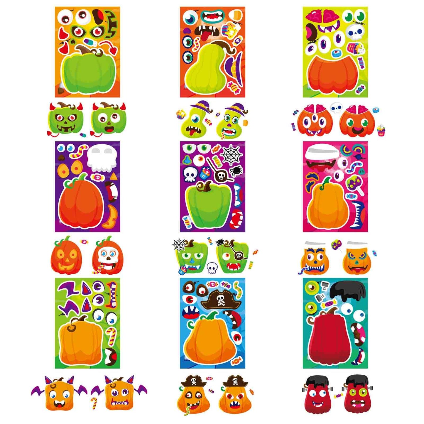 Halloween Stickers For Pumpkins 27 Sheets Make A Face Stickers Halloween Pumpkin Decorating Stickers Fall Autumn Pumpkins Sticke
