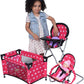 The New York Doll Collection Mega Play Set for 18-Inch Dolls, Pink Hearts, Includes High Chair, Doll Bouncer & Pack N Play, Model A178