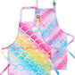 Wernnsai 2 Pack Mermaid Toddler Aprons - Rainbow Kids Art Aprons For Girls Toddler Paint Art Smock Waterproof Cooking Baking Painting Gardening Artist Chef Apron For Kids Age 6-10 Years