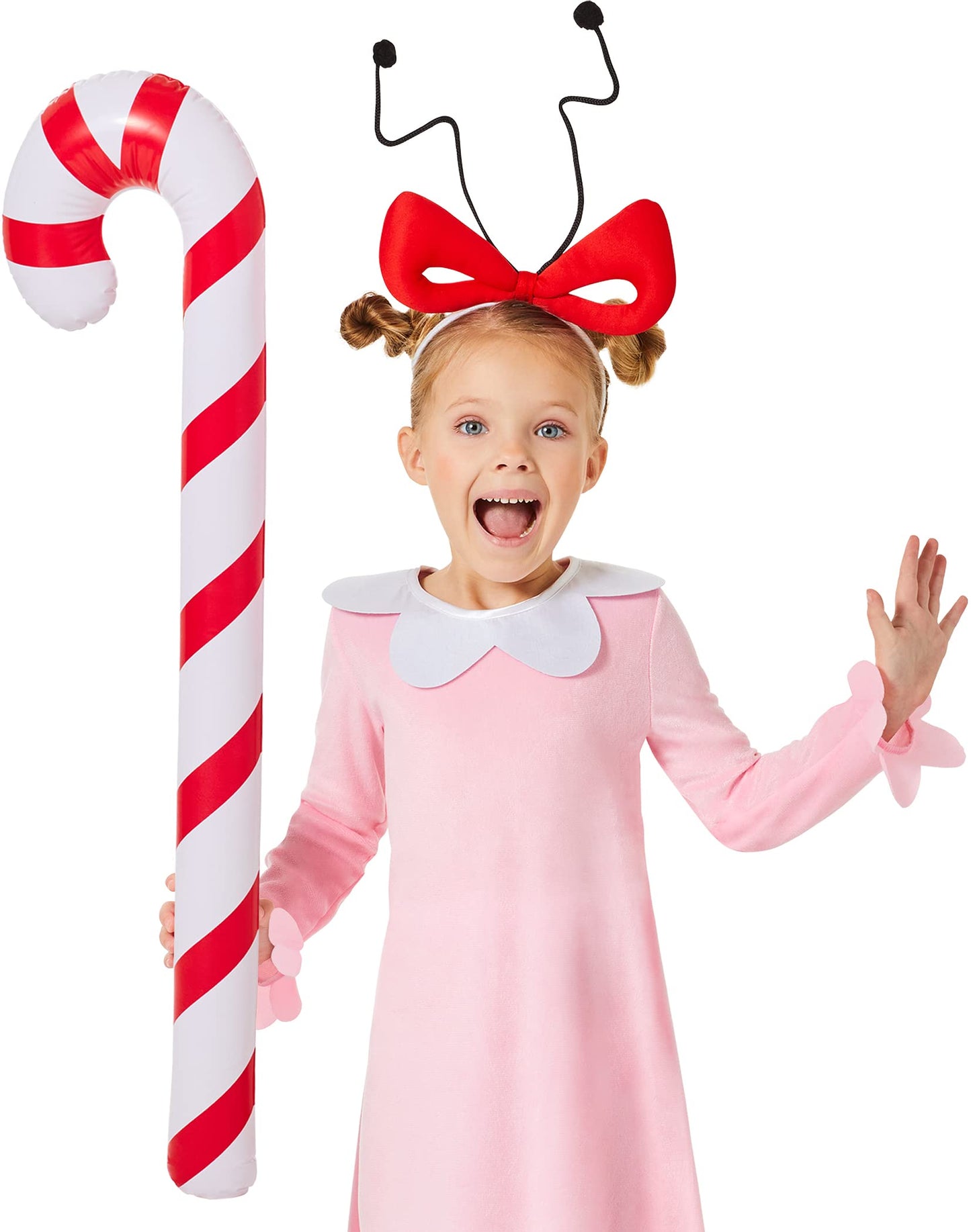 Inspirit Designs Dr. Seuss Kids Cindy Lou Who Costume Kit | Officially Licensed | The Grinch Who Stole Christmas | 3 Piece Costu