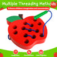 Lacing Toys For Toddlers - Wooden Lacing Apple Threading Toy, Shape Puzzle Fun Travel Game For Montessori Early Learning Of Fine Motor Skills Lacing Toy, Educational Gift For Boys And Girls Ages 3-5