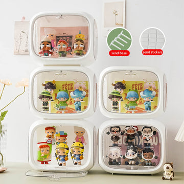 Display Case For Figures With Light Adjustable Display Stand Clear Acrylic Display Box With Door Dust And Moisture Proof Suitabl