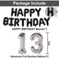 Naninuneno 13Th Black Silver Birthday Party Decorations For Boys Girls, Happy 13 Birthday Party Supplies With Black Happy Birthd
