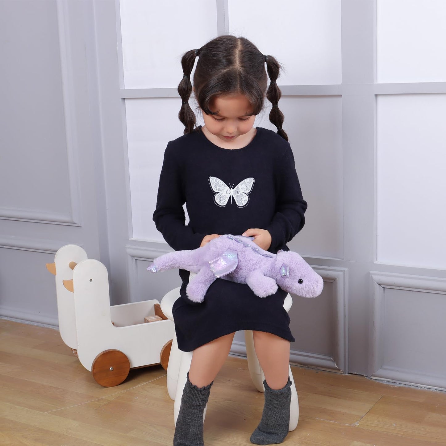 Apricot Lamb Toys Plush Purple Lying Dragon Dinosaur Stuffed Animal Soft Cuddly Perfect For Child (Purple Dragon,15 Inches)