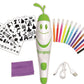 LEXIBOOK Aerograph Air Marker Sprayer, Spray Art Electric Airbrush Marker Set, Magic Pen Coloured Markers Stencils Children Toy