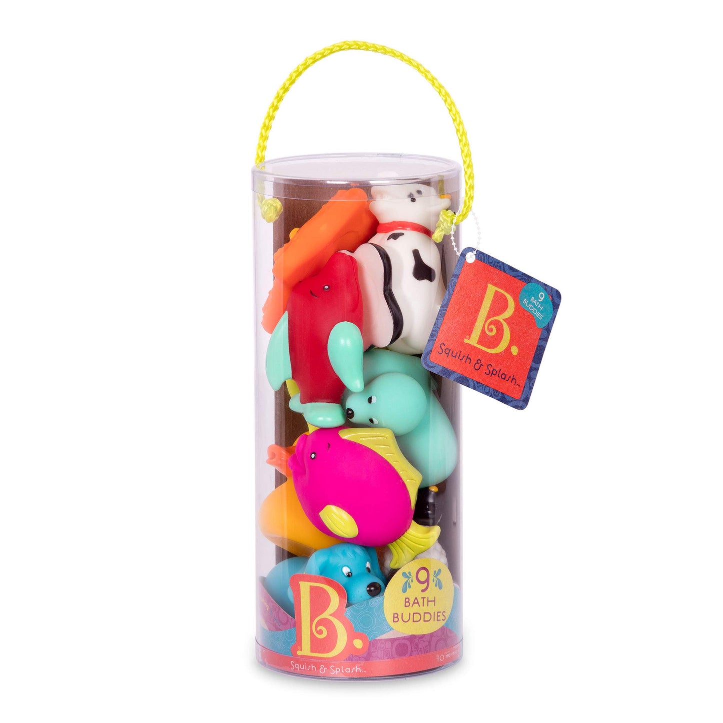 B. Toys - Animal Bath Squirts Water Play Set - 9 Colorful Baby Toys With Textured Designs - Safe Toddler Toys For Tub Time Fun - Kids Toys For Splashing & Learning - Easy-Grip Bath Time Companions