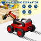 Hetoy Ride On Excavator for Kids, 4WD Electric Excavator Toy, 12V Battery Powered Construction Truck Digger with Remote Control.