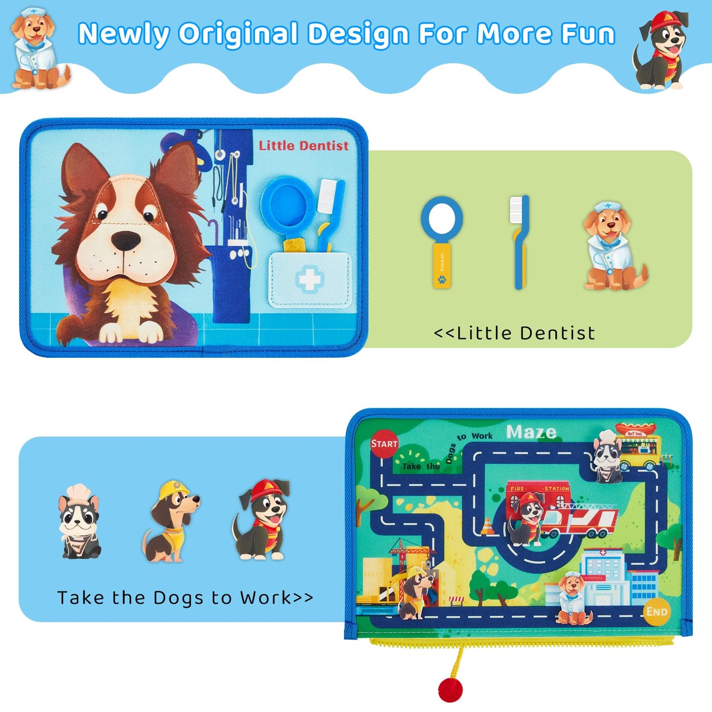 Kickduck Busy Board Montessori Toys For 3 4 Year Old, Educational Activity Sensory Preschool Learning Toys For Toddlers, Travel