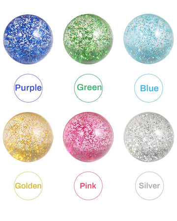 Pllieay 24Pcs Bouncy Balls Glitter Bounce Balls, 32Mm 6 Colors Bouncy Balls For Kids, Party Favors And Goodie Bag Fillers For Prizes, Pinata Stuffers, Classroom Prizes