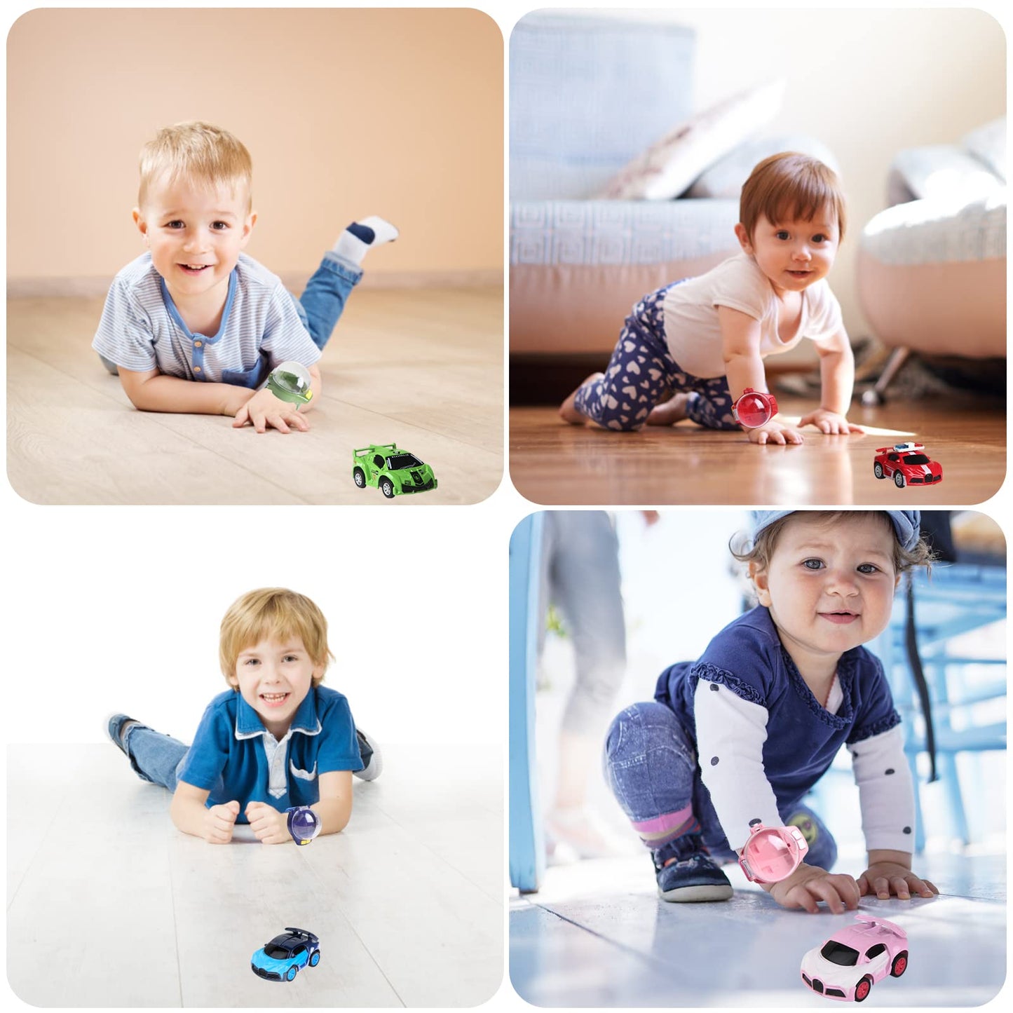 2023 Remote Control Car Watch Toys with LED Light,2.4 GHz Mini Racing Cars Wrist Toy for Kids Adults,RC Small Car Interactive Ou